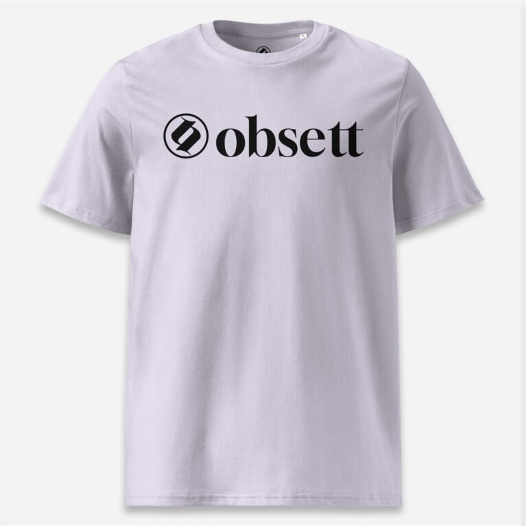 Loop Camiseta lavanda Obsett Classic impresión pecho mujer (Logo negro completo)
