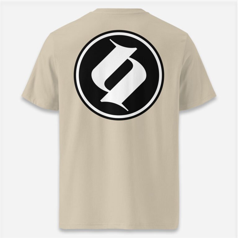 Loop Camiseta beig Obsett Classic impresión espalda hombre (Logo blanco fondo negro)