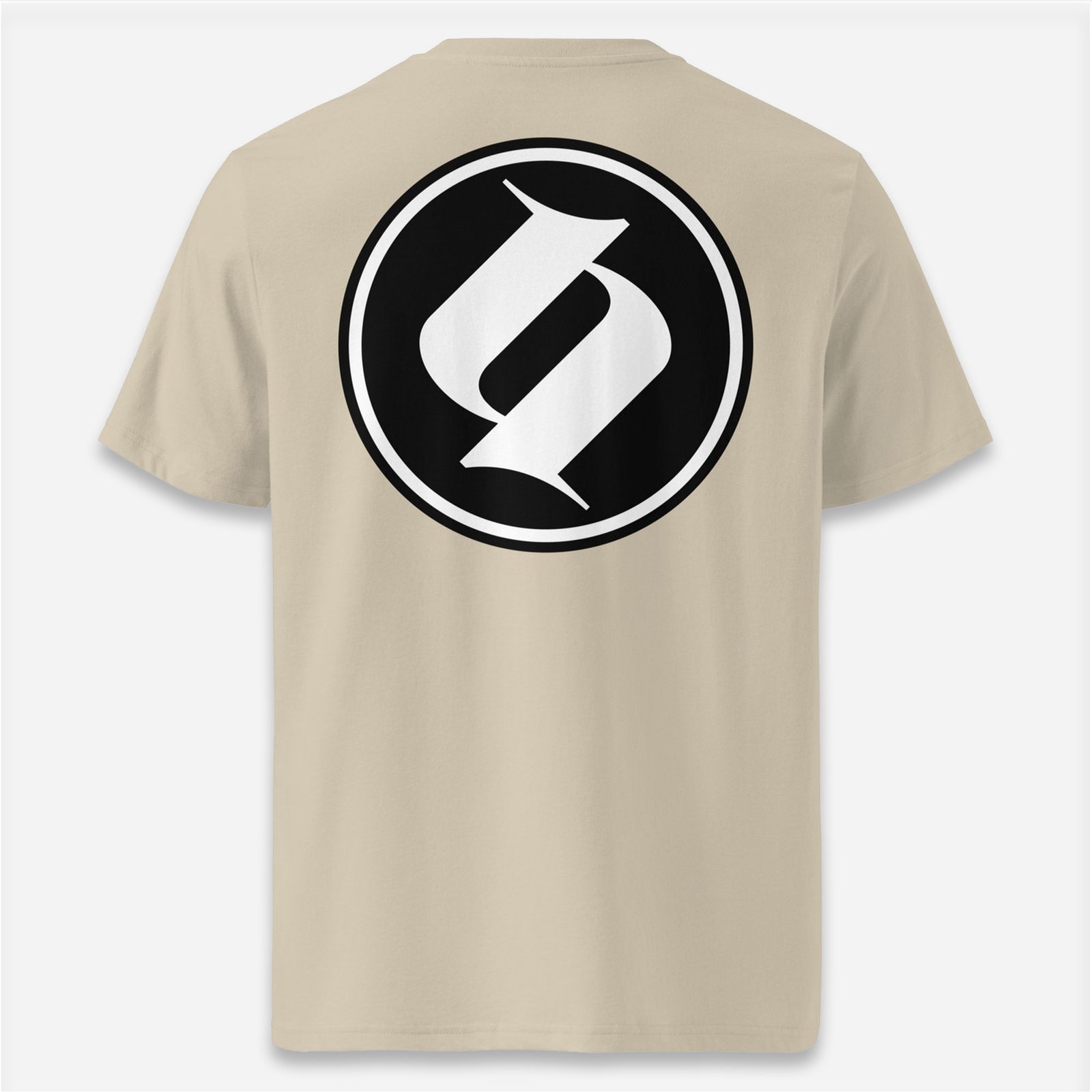 Loop Camiseta beig Obsett Classic impresión espalda hombre (Logo blanco fondo negro)