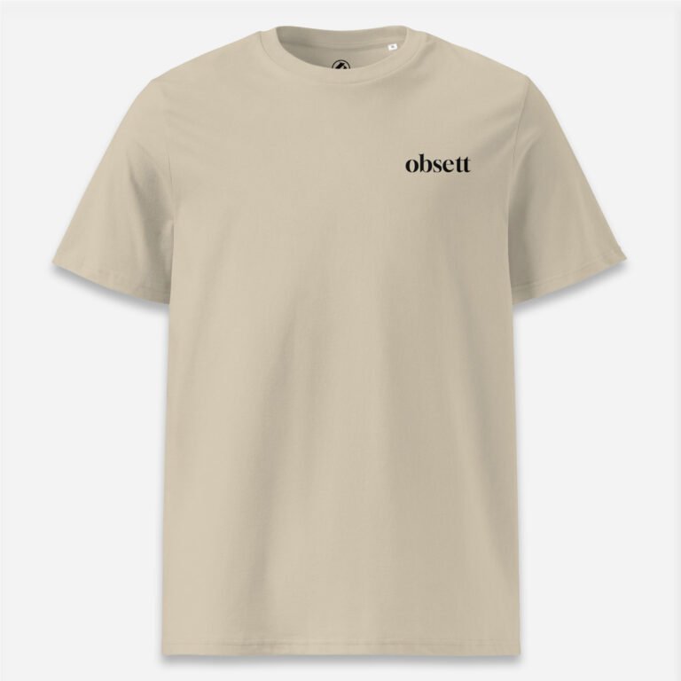 Loop Camiseta beig Obsett Classic impresión pecho hombre (Logo negro nombre)