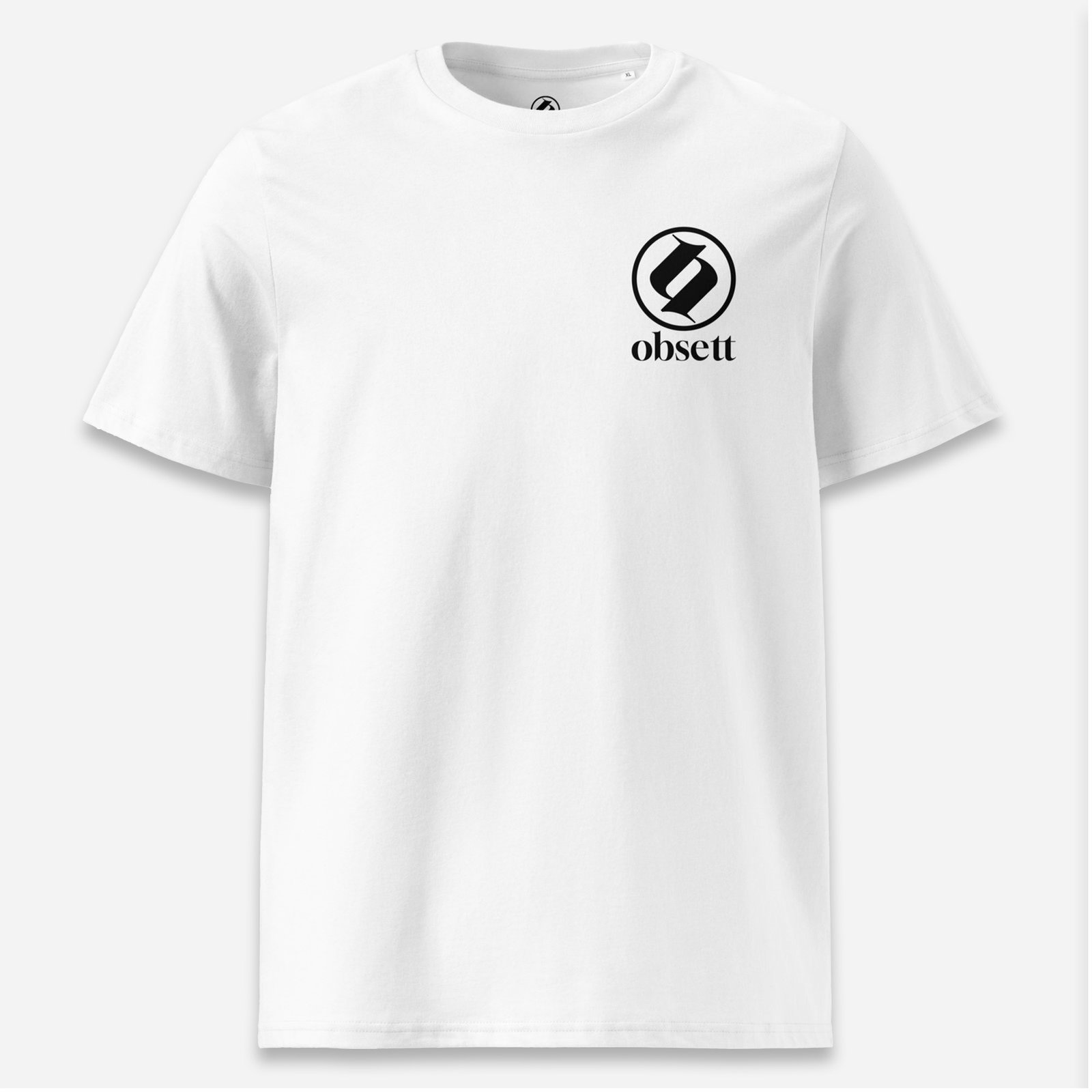 Loop Camiseta blanco Obsett Classic impresión pecho mujer (Logo negro completo)