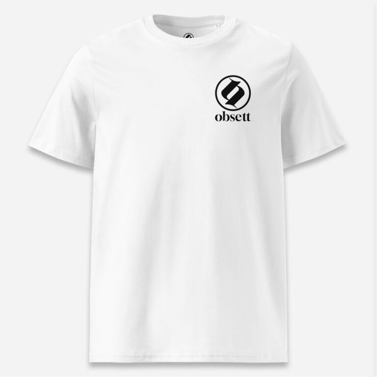 Loop Camiseta blanca Obsett Classic impresión pecho hombre (Logo completo negro)
