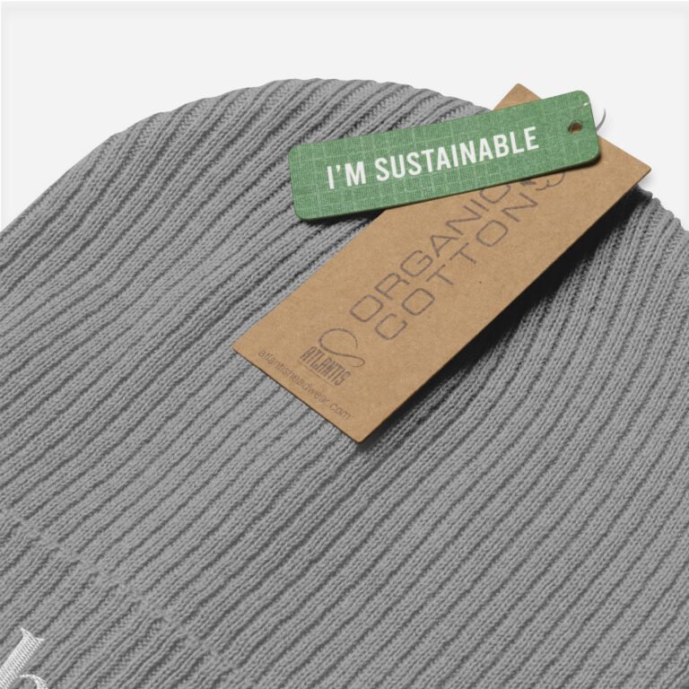 Loop Gorro de invierno gris obsett classic vista organic (Logo blanco completo)