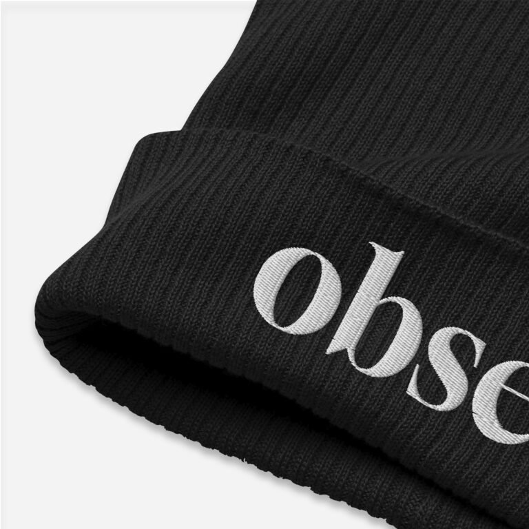 Loop Gorro de invierno negro obsett classic vista lateral (Logo nombre)