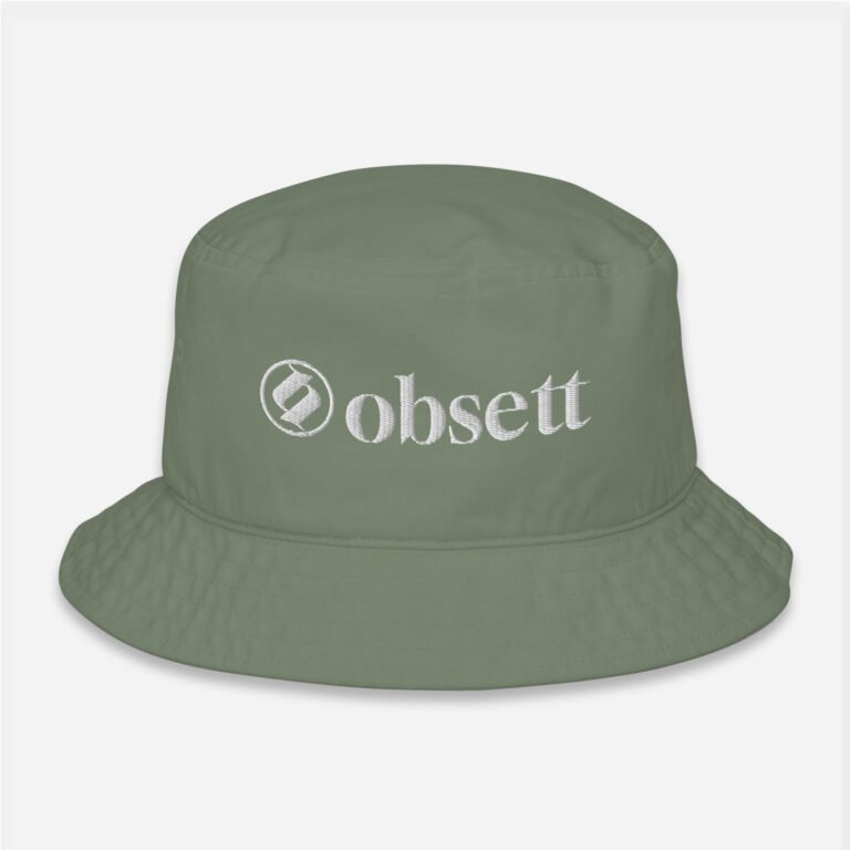 Gorro de verano verde obsett classic vista frontal (Logo blanco completo)