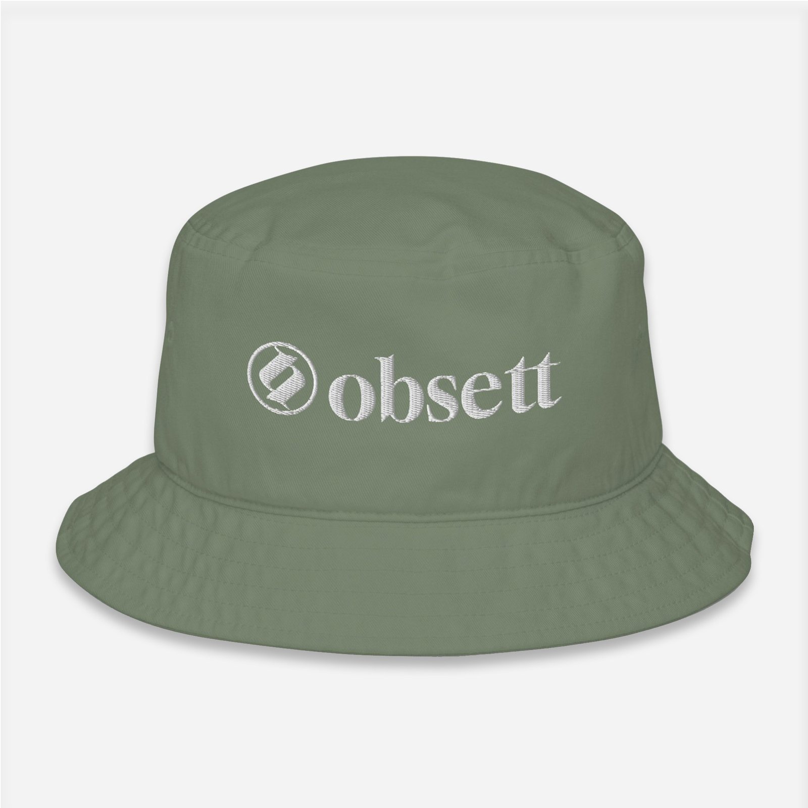 Gorro de verano verde obsett classic vista frontal (Logo blanco completo)