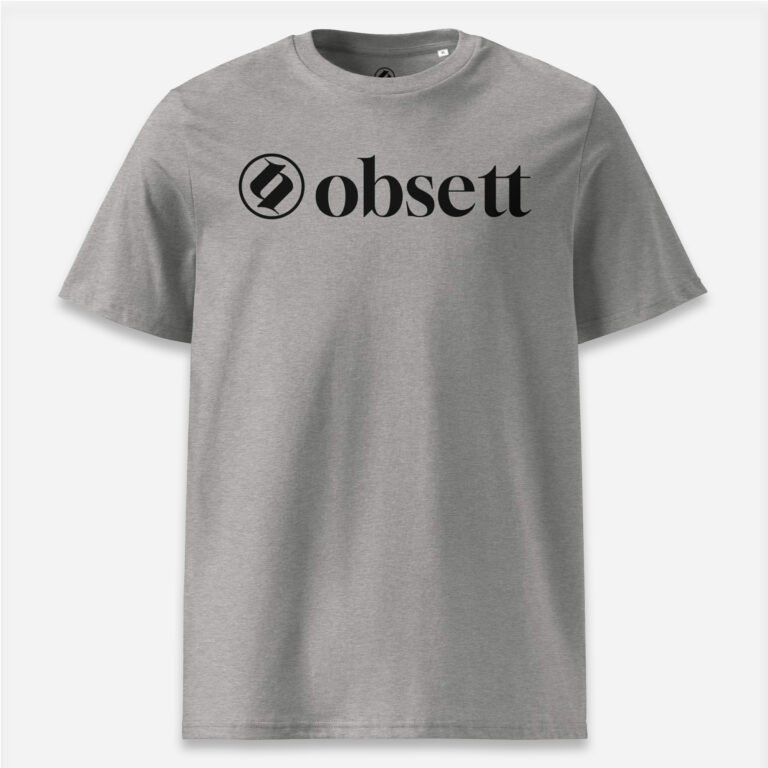 Loop Camiseta gris jaspeado Obsett Classic impresión pecho hombre (Logo negro completo horizontal)
