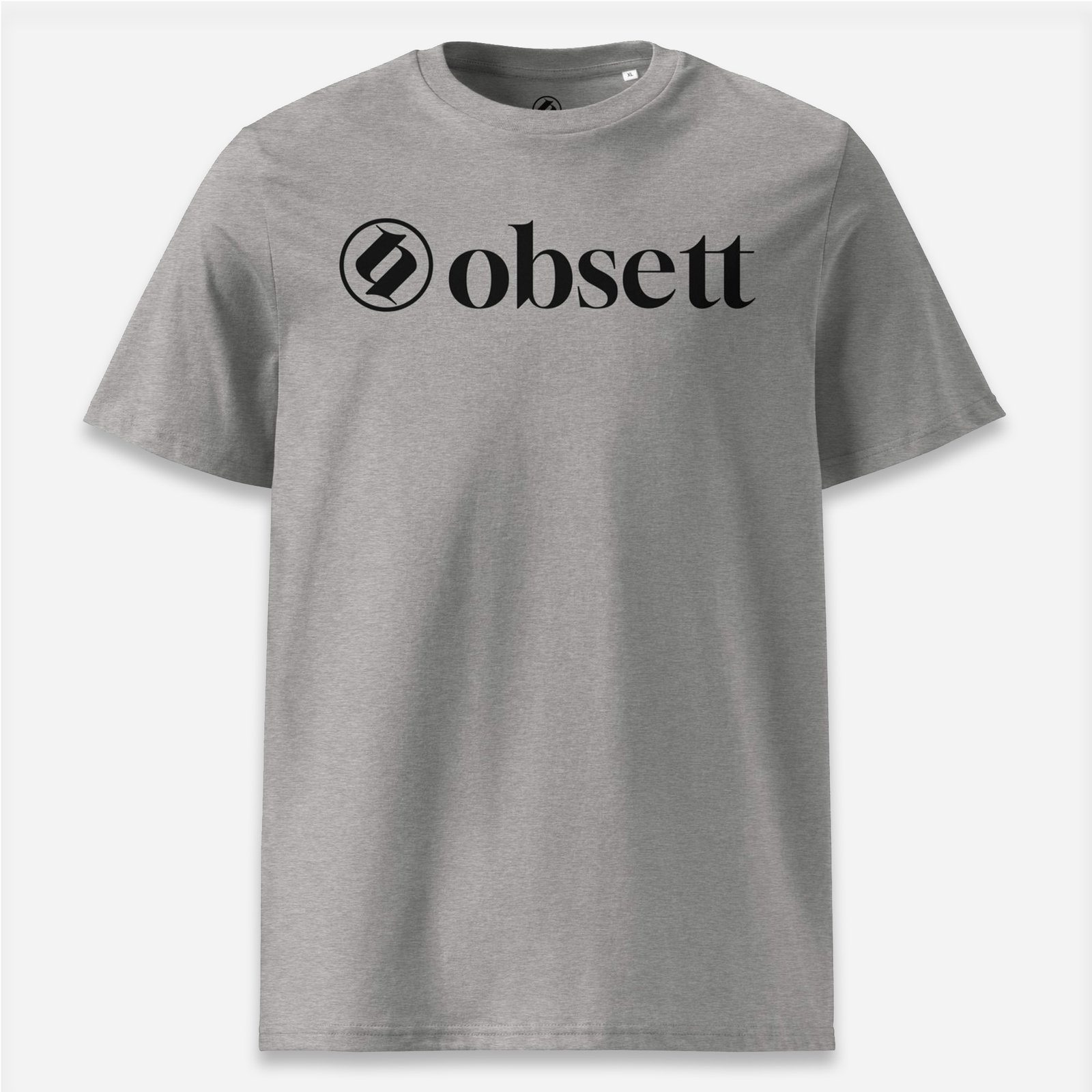 Loop Camiseta gris jaspeado Obsett Classic impresión pecho hombre (Logo negro completo horizontal)