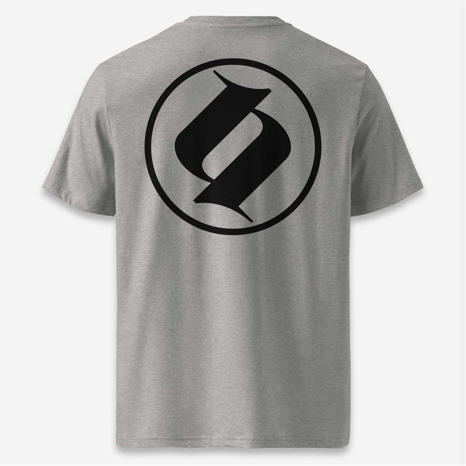 Loop Camiseta gris jaspeado Obsett Classic impresión espalda mujer (Logo negro)
