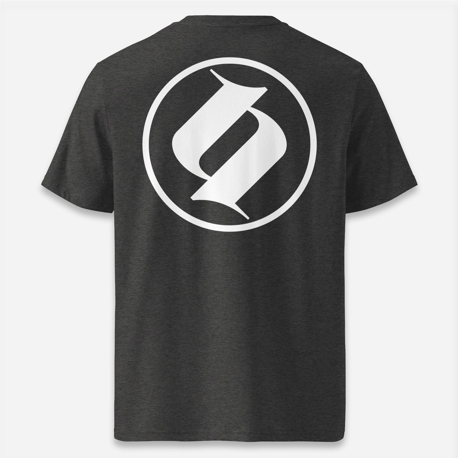 Loop Camiseta gris jaspeado oscuro Obsett Classic impresión espalda hombre (Logo blanco)