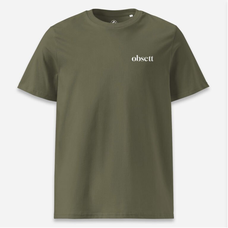 Loop Camiseta kaki Obsett Classic impresión pecho mujer dos (Logo blanco nombre)