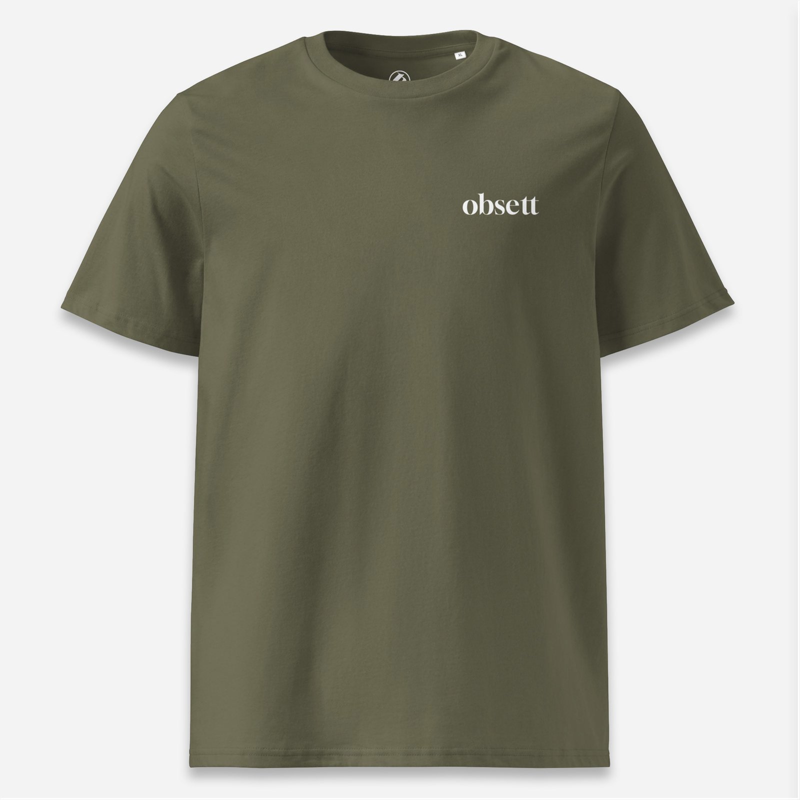 Loop Camiseta kaki Obsett Classic impresión pecho mujer dos (Logo blanco nombre)