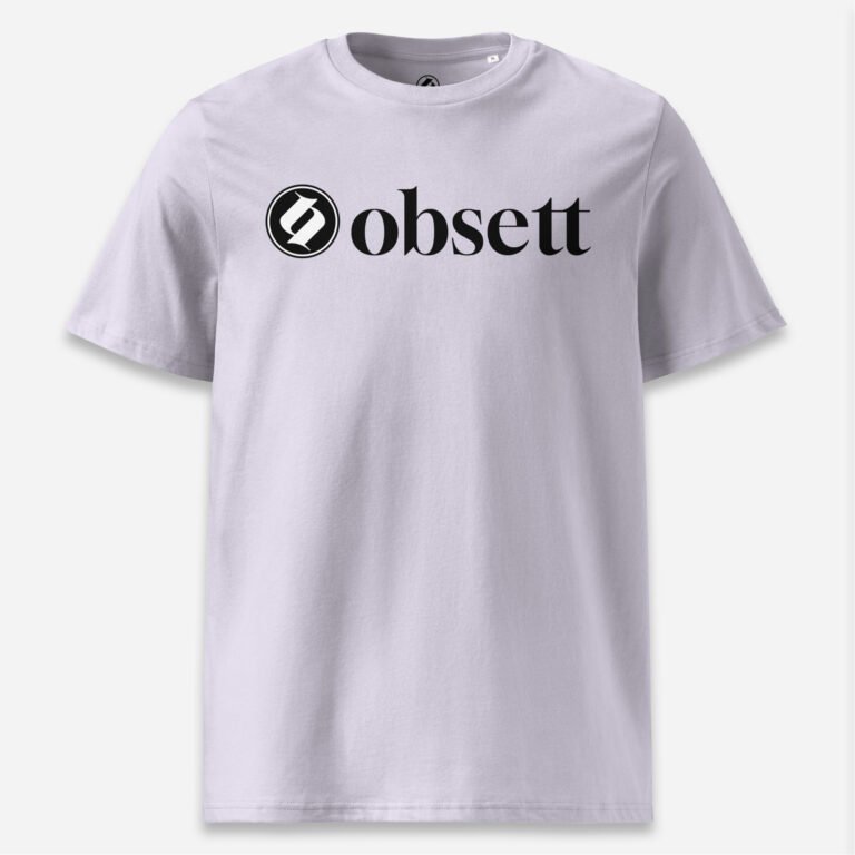 Loop Camiseta lavanda Obsett Classic impresión pecho hombre (Logo blanco fondo negro completo horizontal)