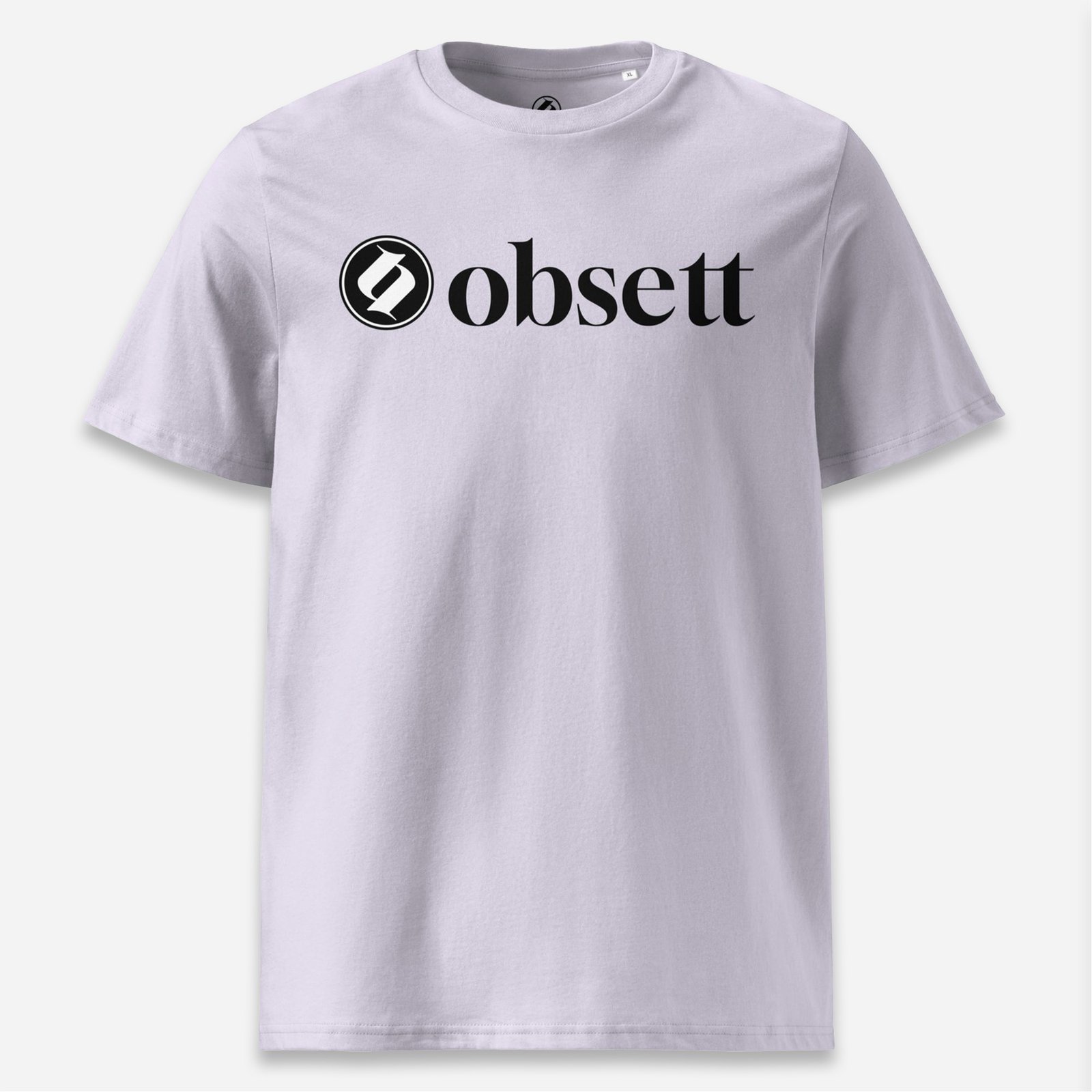 Loop Camiseta lavanda Obsett Classic impresión pecho hombre (Logo blanco fondo negro completo horizontal)