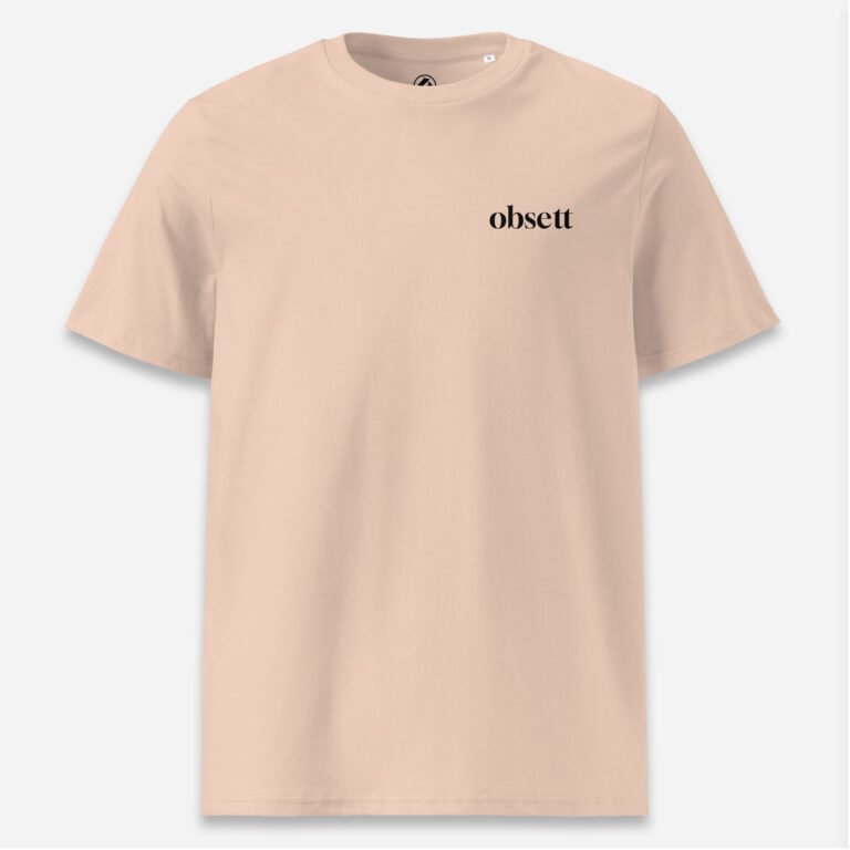 Loop Camiseta melocoton Obsett Classic impresión pecho mujer dos (Logo negro nombre)