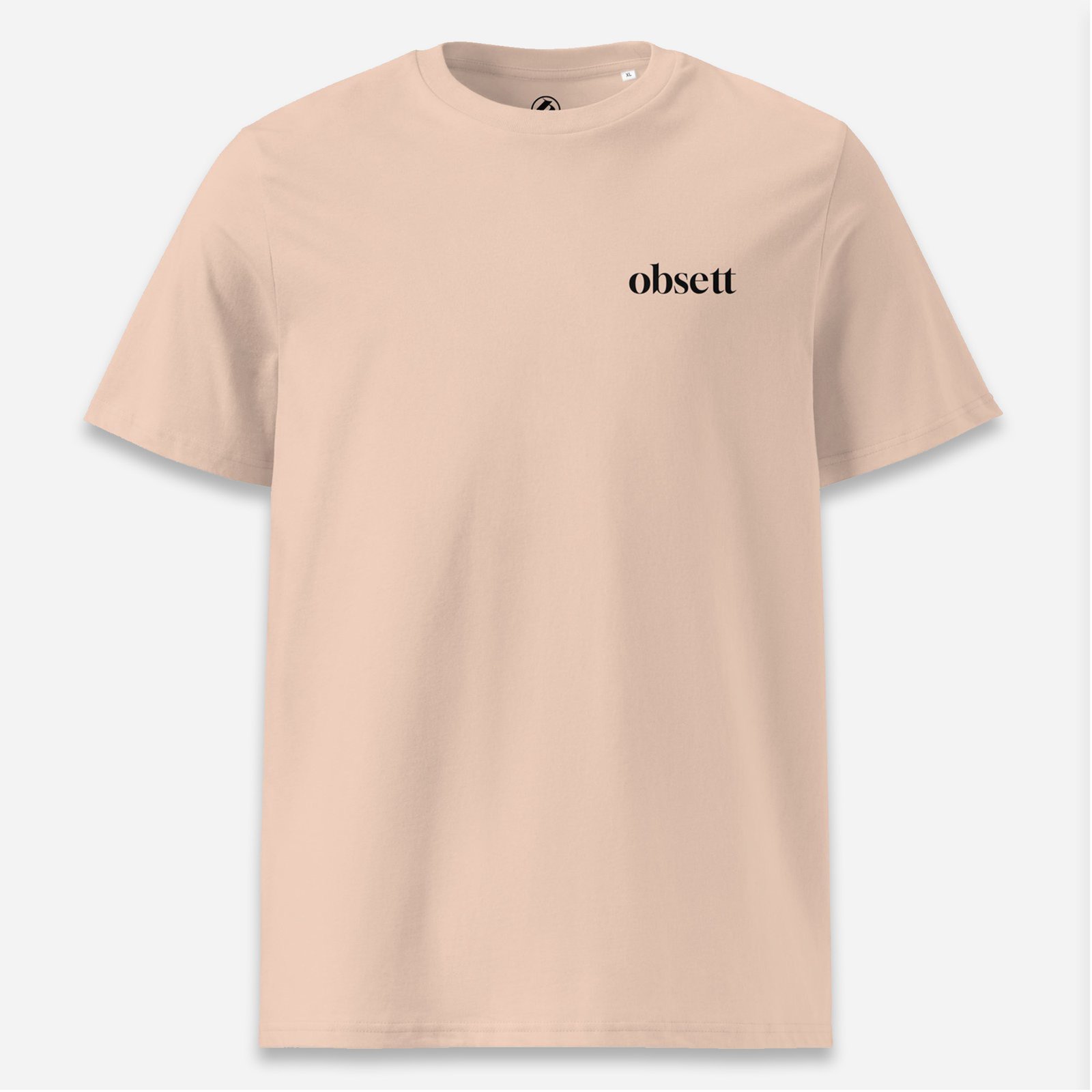 Loop Camiseta melocoton Obsett Classic impresión pecho mujer dos (Logo negro nombre)