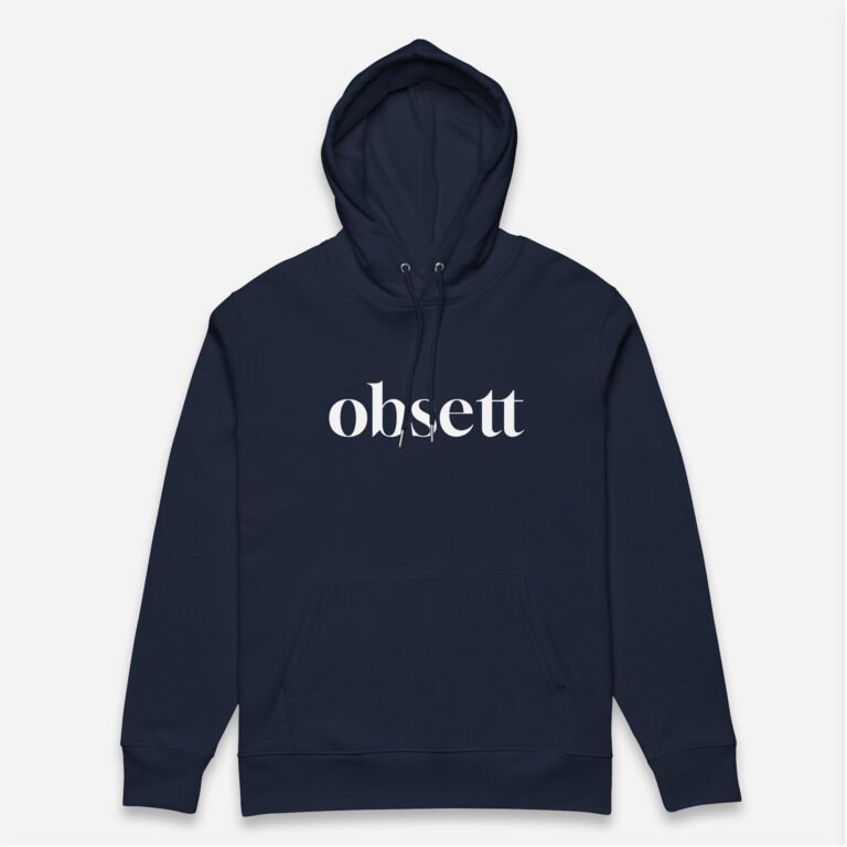 Loop Sudadera marino Obsett Classic impresión pecho hombre (Logo blanco nombre)