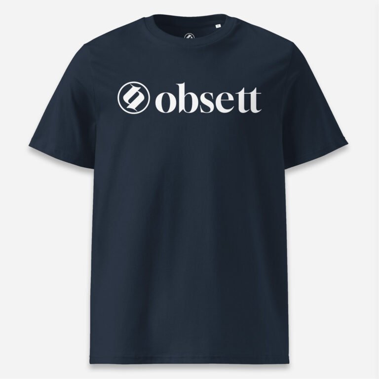 Loop Camiseta marino Obsett Classic impresión pecho hombre (Logo blanco completo horizontal)
