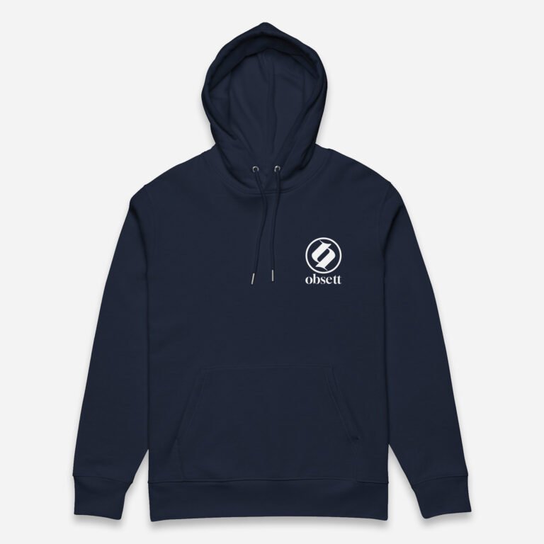 Loop Sudadera marino Obsett Classic impresión pecho mujer (Logo blanco completo)