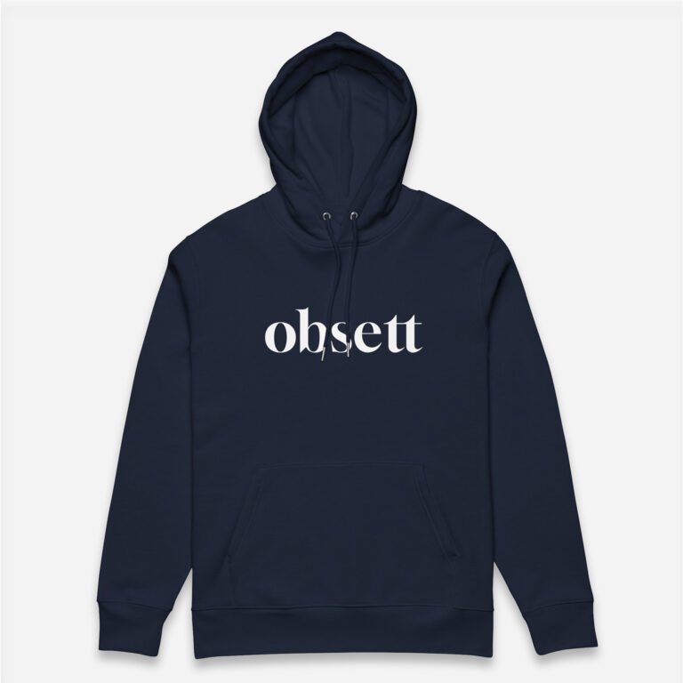 Loop Sudadera marino Obsett Classic impresión pecho mujer (Logo blanco nombre)