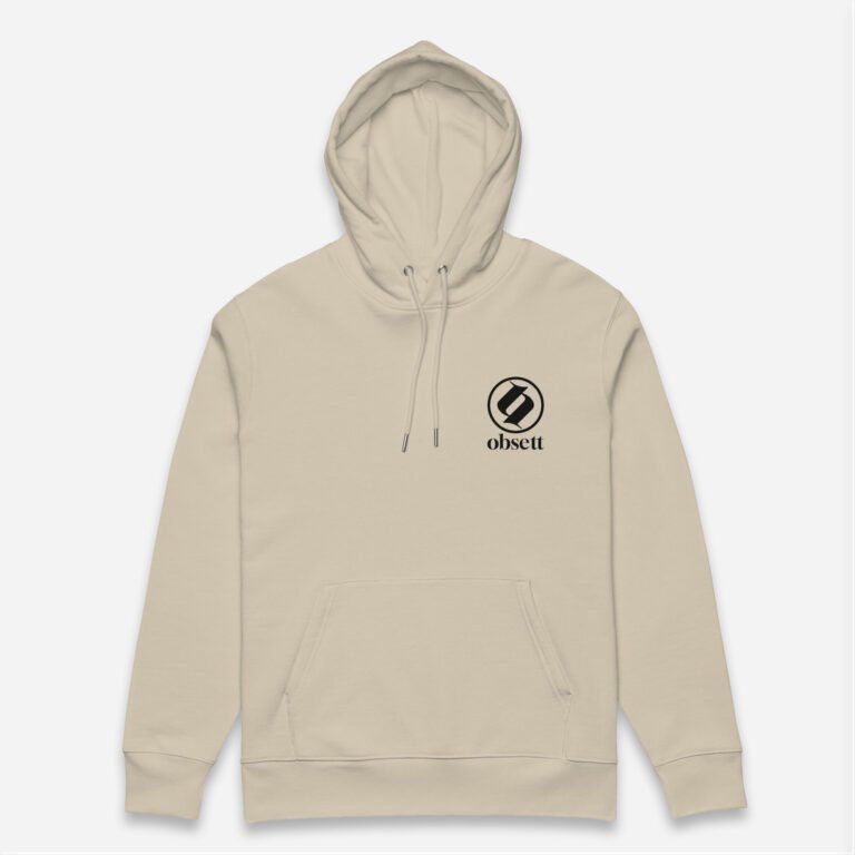 Loop Sudadera beig Obsett Classic impresión pecho mujer (Logo negro completo)