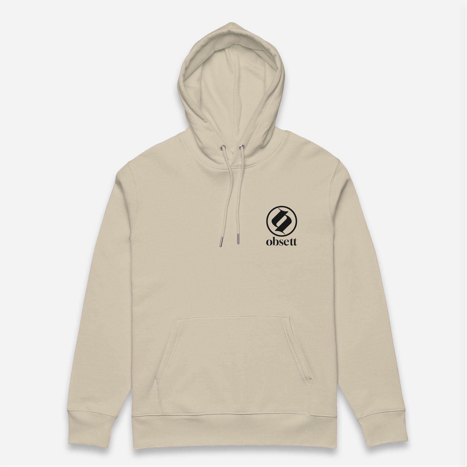 Loop Sudadera beig Obsett Classic impresión pecho mujer (Logo negro completo)