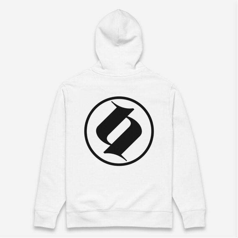 Sudadera blanca Obsett Classic impresión espalda mujer (Logo negro)