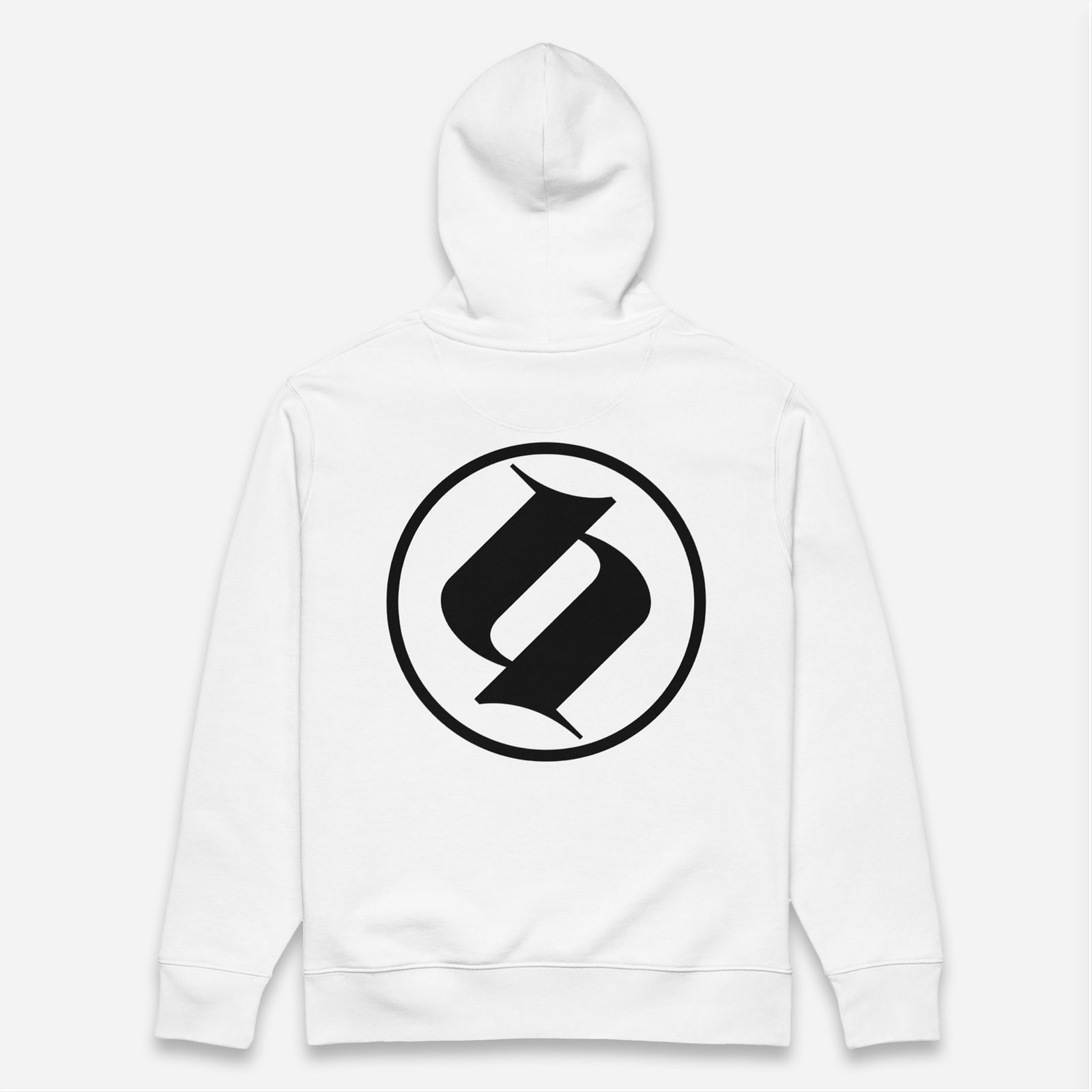Sudadera blanca Obsett Classic impresión espalda mujer (Logo negro)