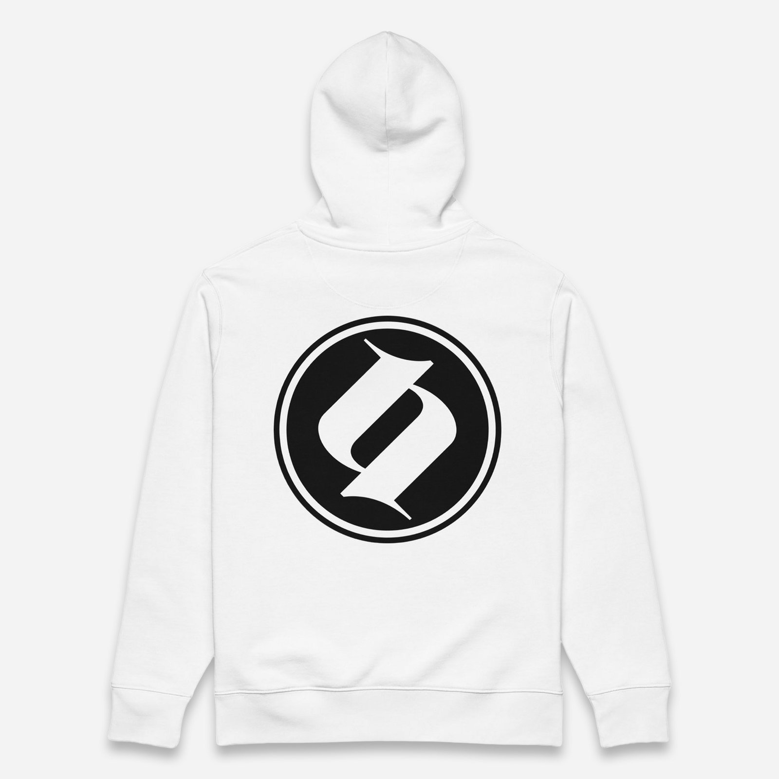 Loop Sudadera blanca Obsett Classic impresión espalda mujer (Logo blanco fondo negro)