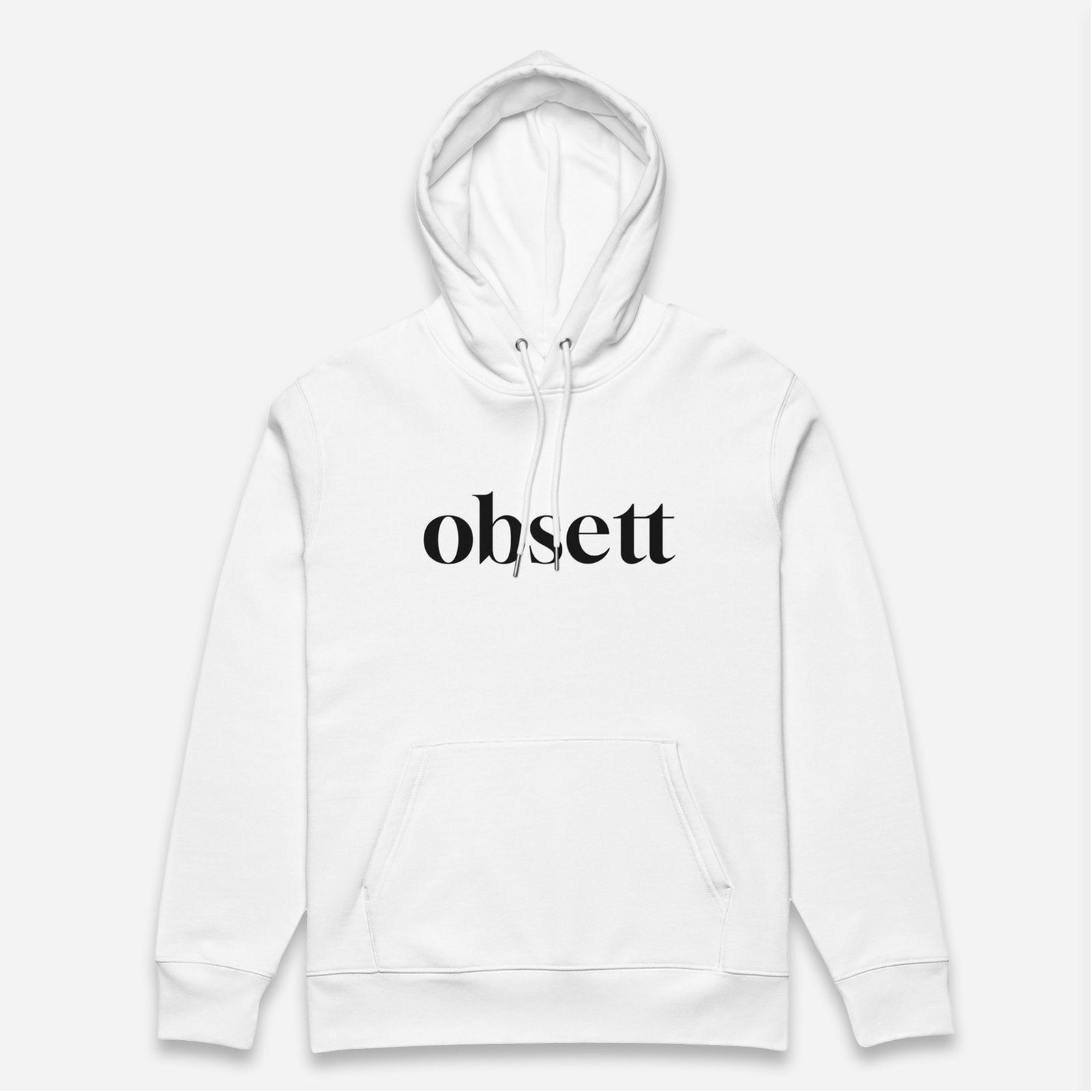 Loop Sudadera blanca Obsett Classic impresión pecho mujer (Logo negro nombre)
