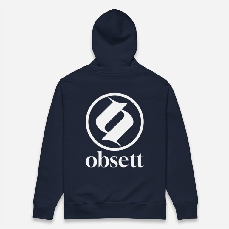 Loop Sudadera marino Obsett Classic impresión espalda mujer (Logo blanco completo)